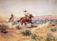 Charles Marion Russell - Roping a Wolf